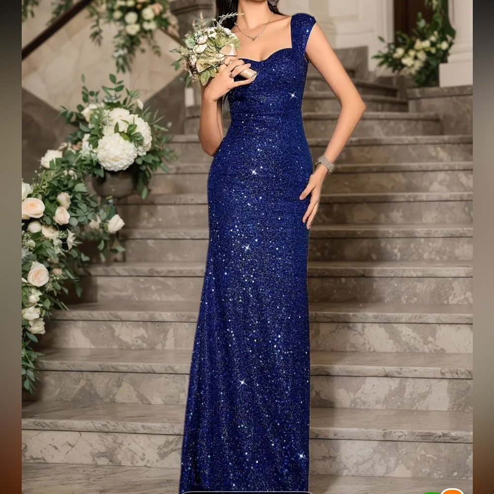 Women's‎ One Shoulder Sequin Prom Dress Long Formal Evening Gown Size 4